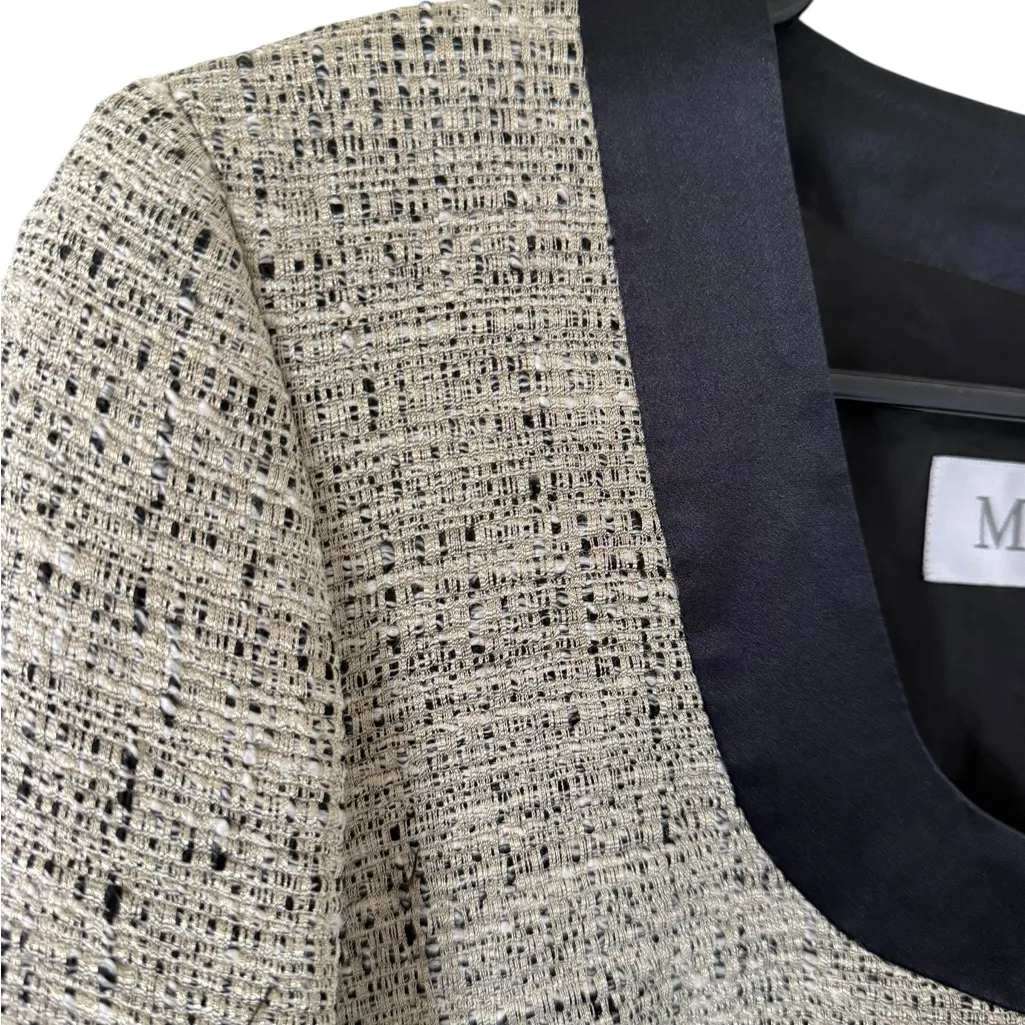 Max Mara Tweed Cropped Beige and Black Jacket - Image 9