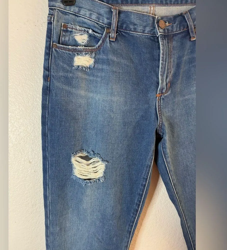 Articles of Society Blue Women's Ankle Skinny Slightly Distressed Denim Jeans 27 - Image 4