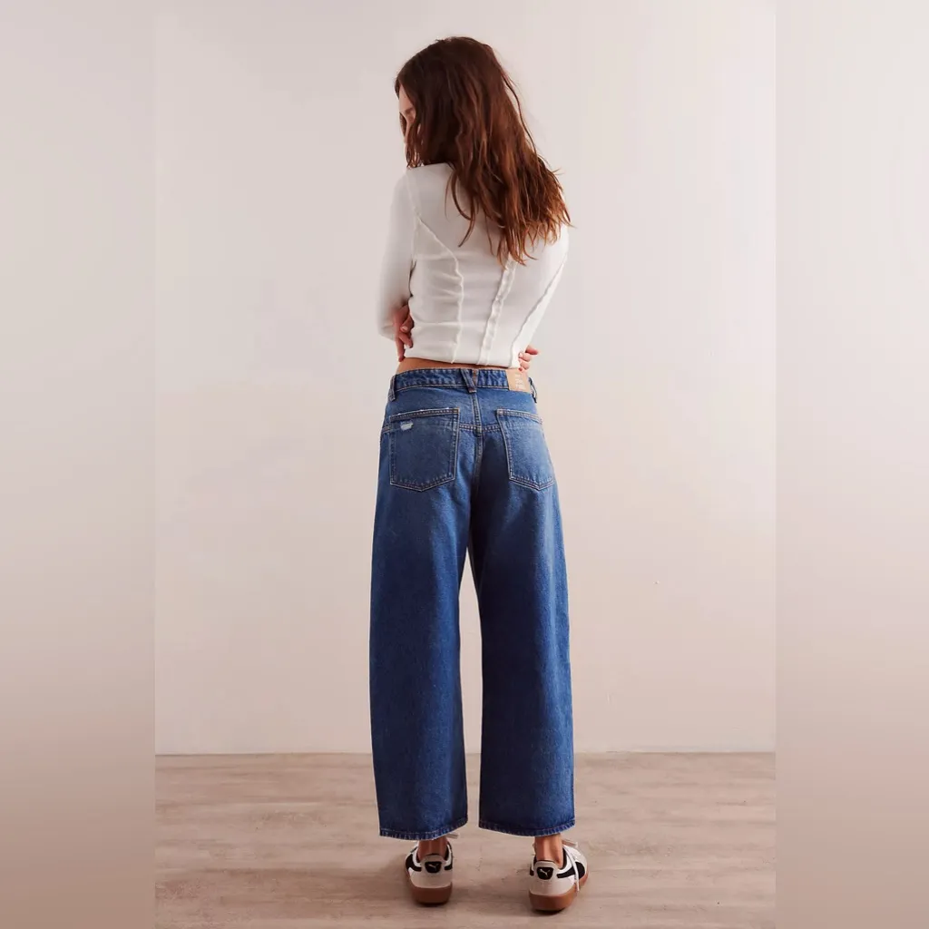 Free People We The Free Deep Trance Dropped Boyfriend Jeans in meditation - Image 2