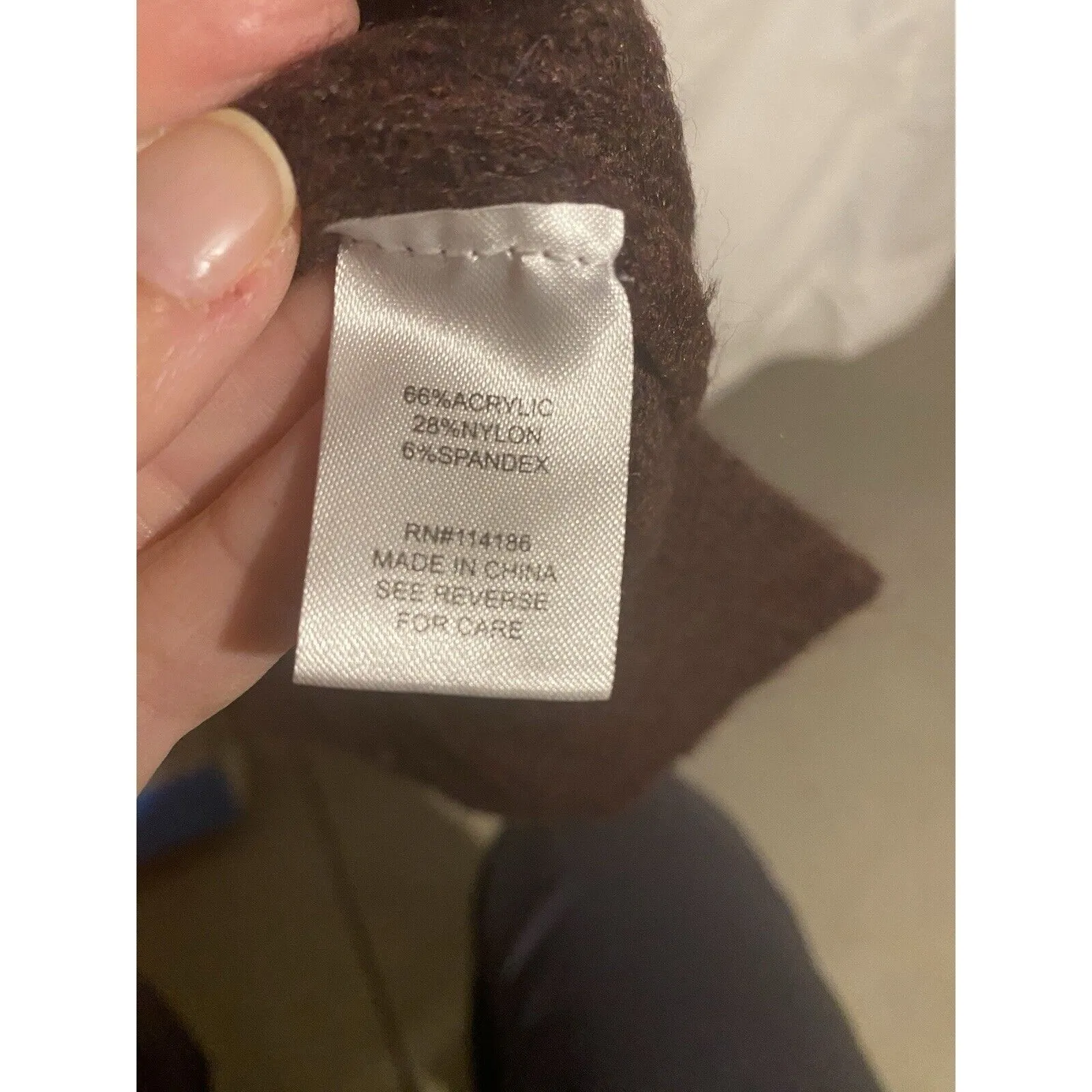 Peyton Primrose‎ Khaki Pullover Mock Neck Raw Seams Button Accents Size Medium - Image 7