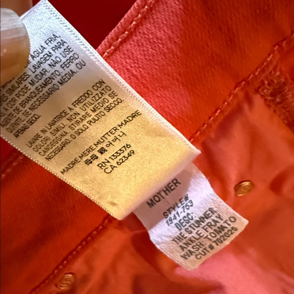 Mother The Stunner Ankle Fray in Play Date Tomato Red Size 26 - Image 11