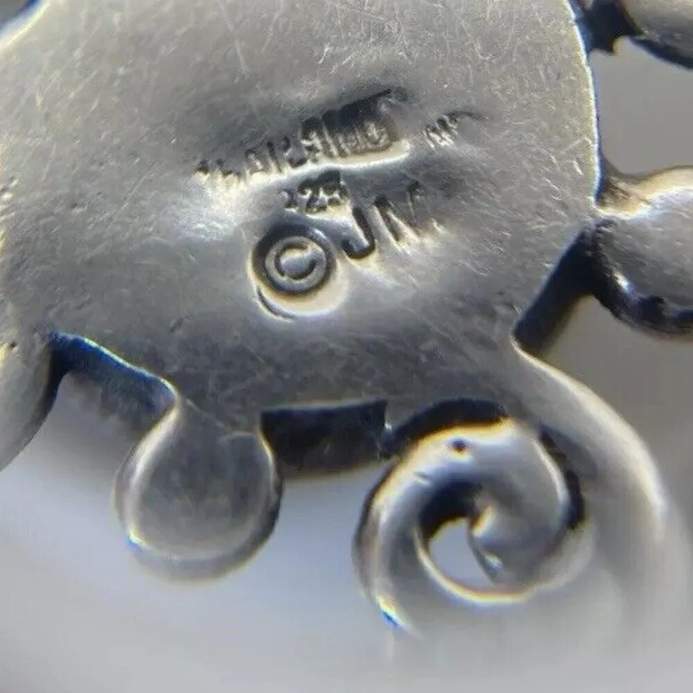 Sterling Silver 925 Women's Freshwater Pearl Pendant Thailand Signed JM Vintage - Image 7