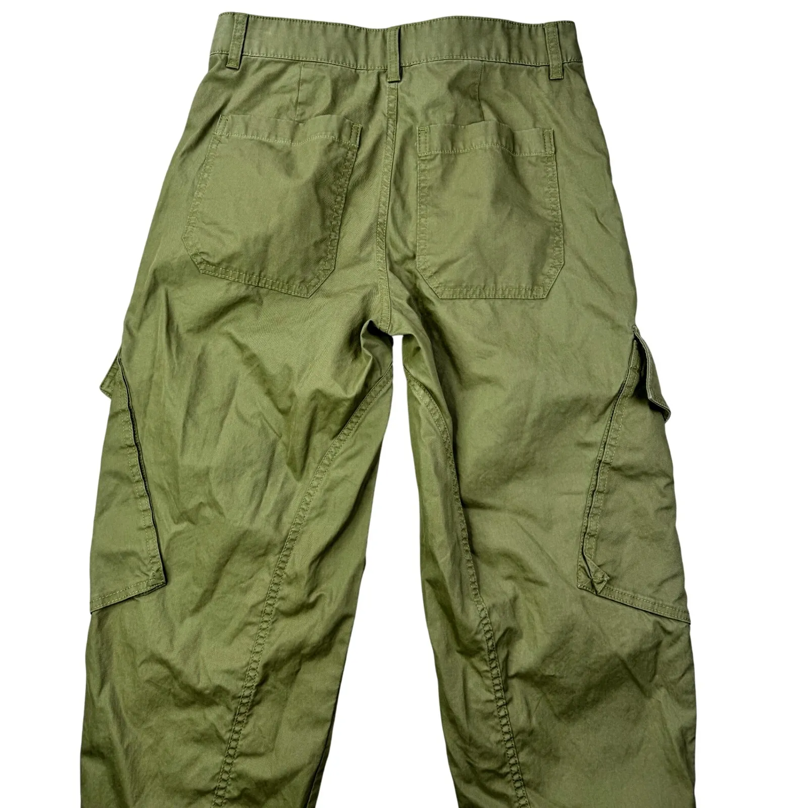 Madewell Seamed Utility Barrel Leg Pants Olive Green Womens 0 Cargo Pant - Image 15