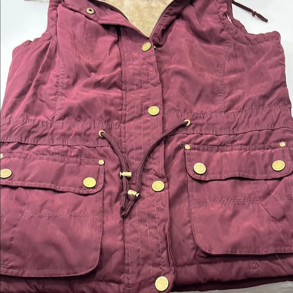 Women's Burgundy Jacket with hoodie - Image 15