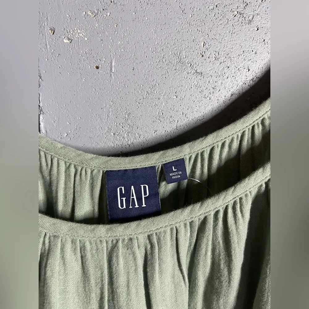 GAP • Crinkle Gauze Mini Green Dress in size Large - Image 4