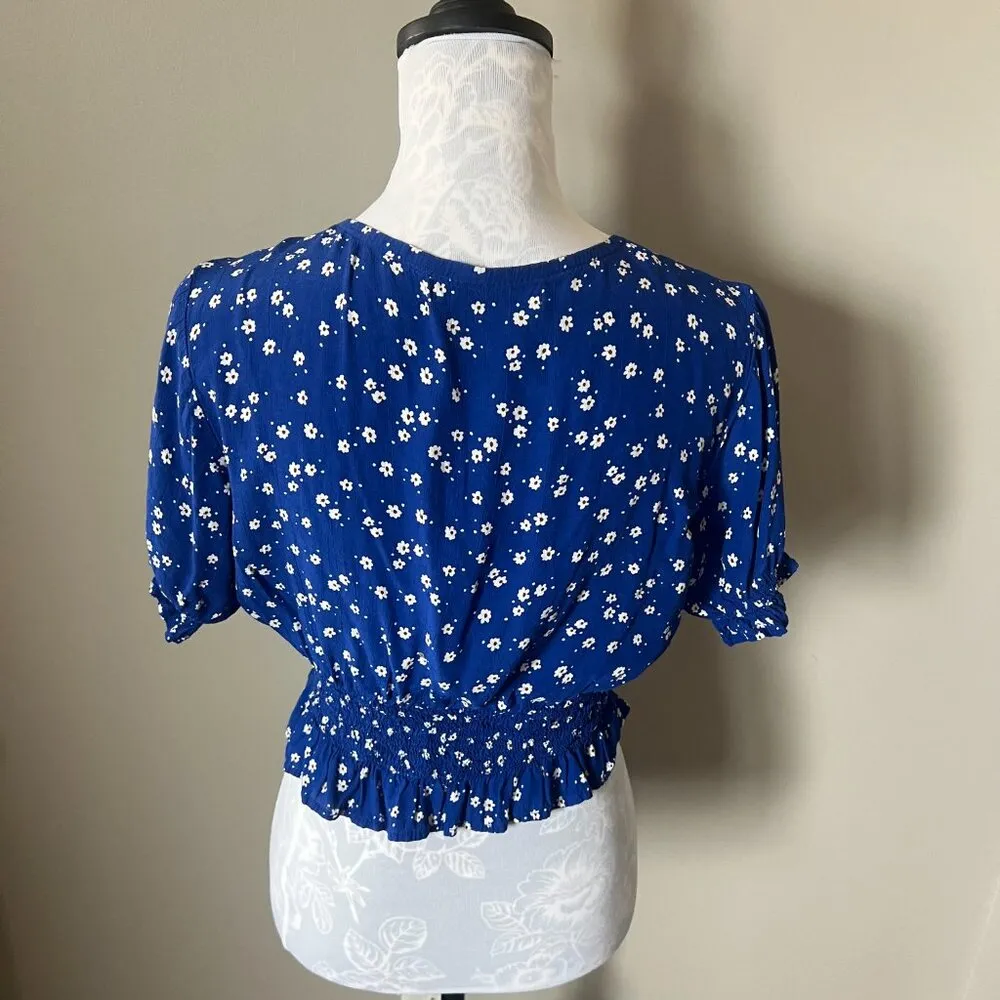 Faithfull The Brand Floral Blue Womens Top Small - Image 6