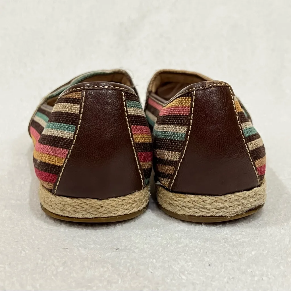 B.O.C. Born Concept Franki Rainbow Striped Canvas Espadrilles Size 11 Brown - Image 7