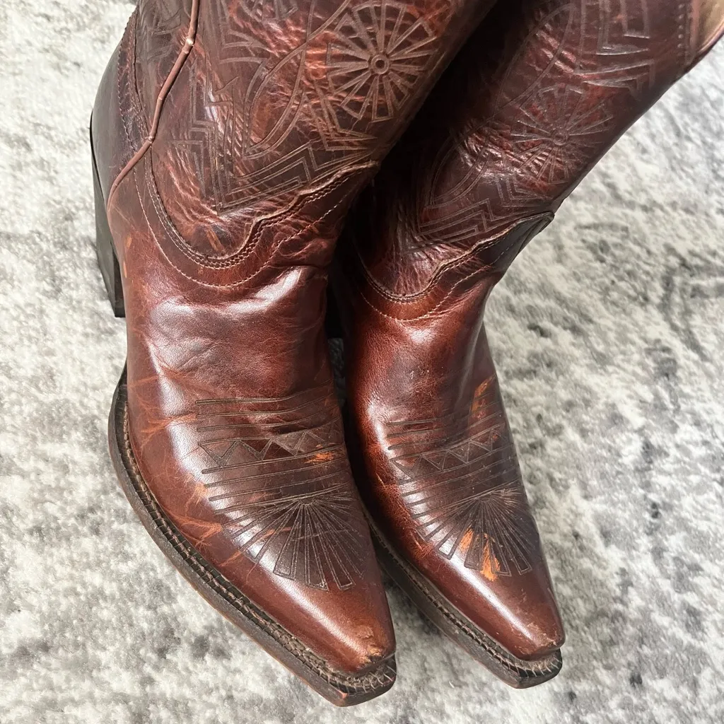 Women's Tony Lama Tan Baja Vaquero Western Booties - Image 9