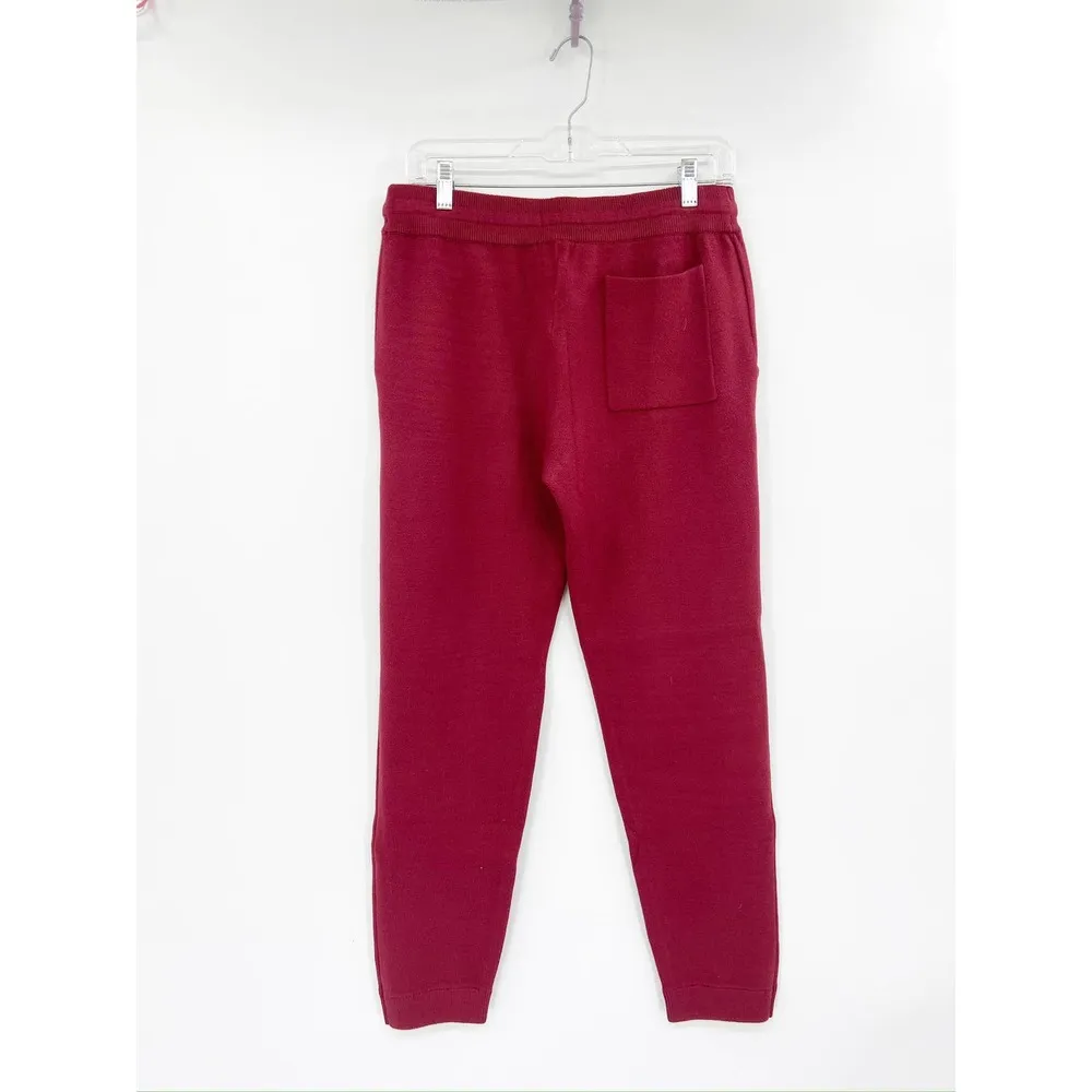 Monrow Supersoft Sweater Knit Cuffed Joggers in Rhubarb Red Size S NWT - Image 6
