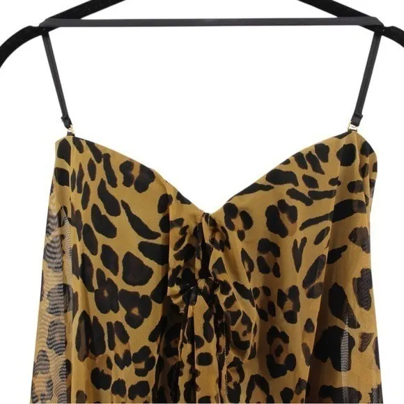 Lauren Ralph Lauren Leopard Print Halter Swim Dress Summer Resort Beach Size 8 - Image 3