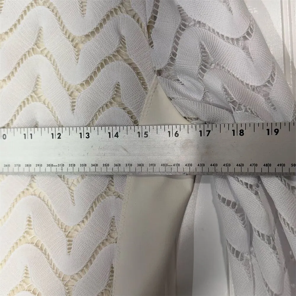 Diane von Furstenberg Honoka Silk Lace Mini Dress 8 White Cream Mod Retro - Image 3