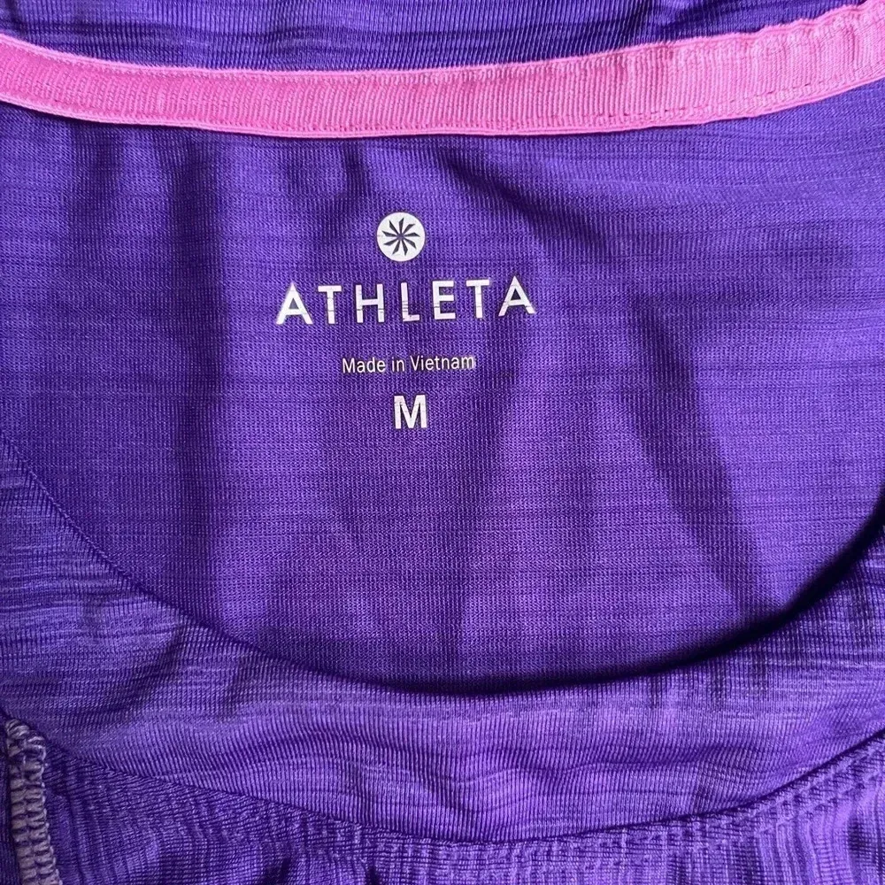 Purple Sleeveless Workout Athletic Athleisure Exercise Yoga Tank Size M - Image 3