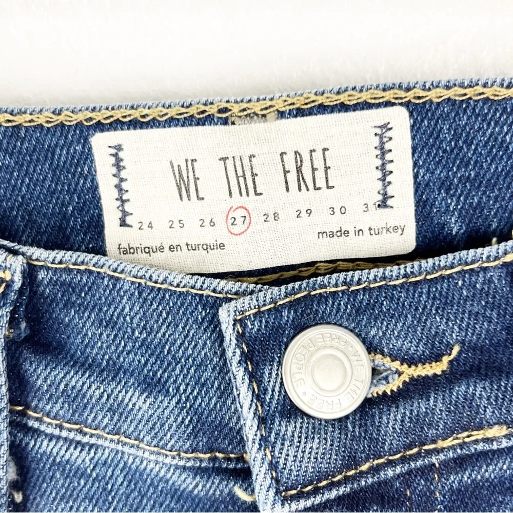 FREE PEOPLE WE THE FREE Ripped Distressed Grunge High Rise Jeans, Size 27 - Image 3