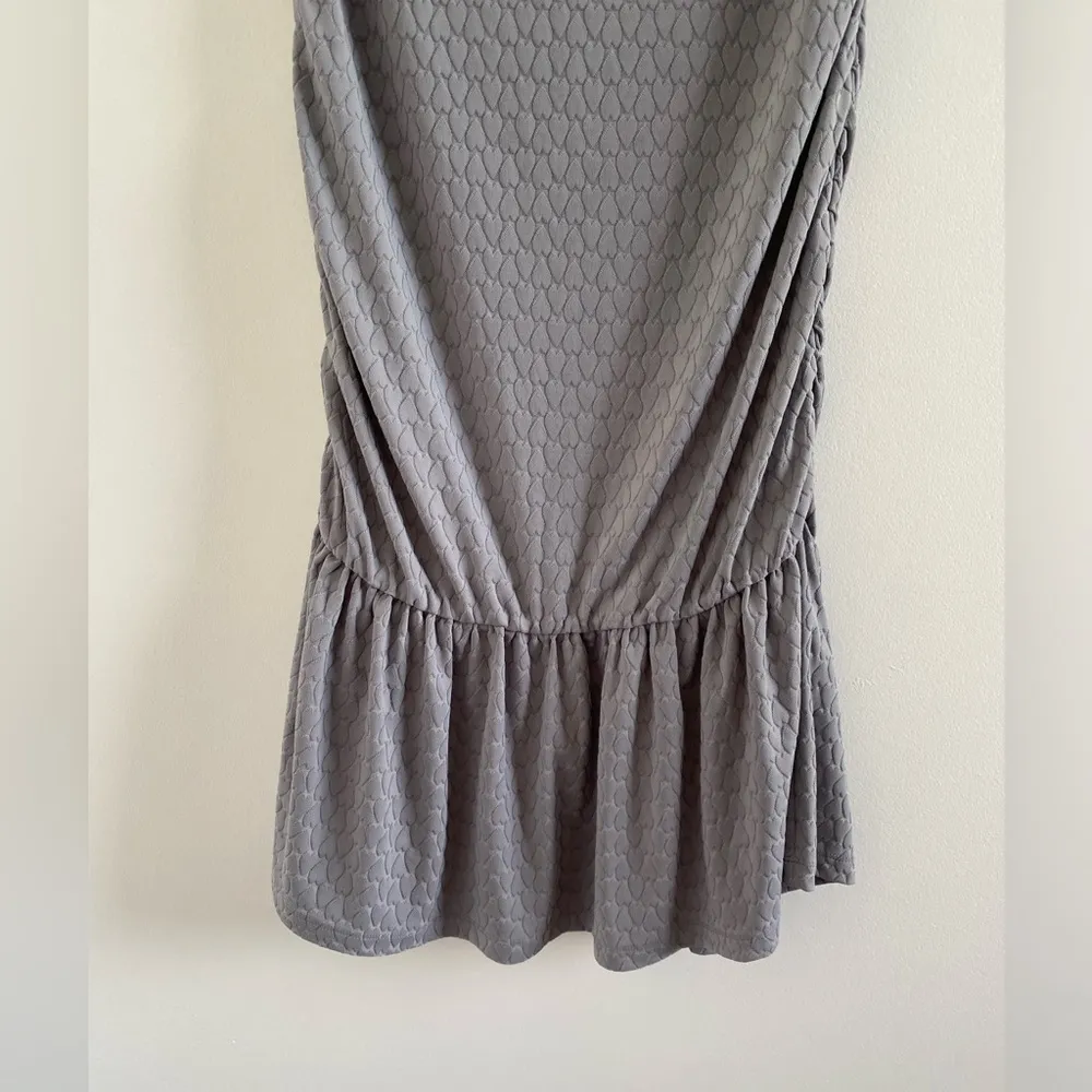 Ladies Of The Canyon Y2K Grey Heart Tube Top Ruffle Hem Mini Dress Size Large Gray - Image 8