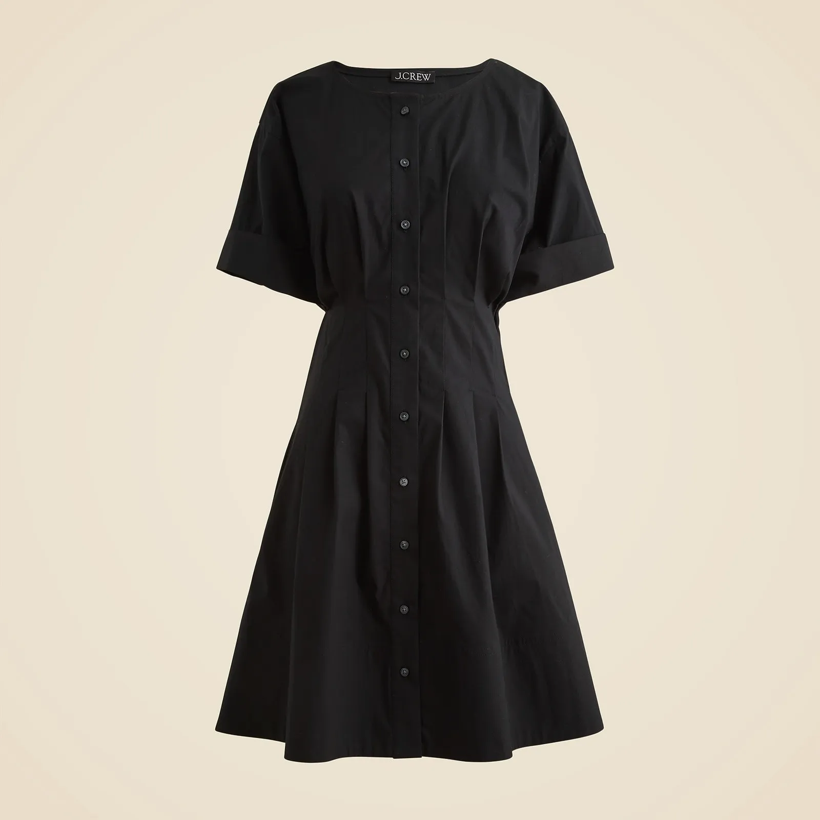 J.Crew Wren mini shirt dress cotton blend poplin Black Size 14 TALL T14 14T NWT - Image 4