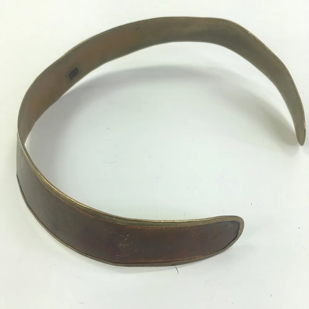 Vintage brass copper cuff woven India - Image 3