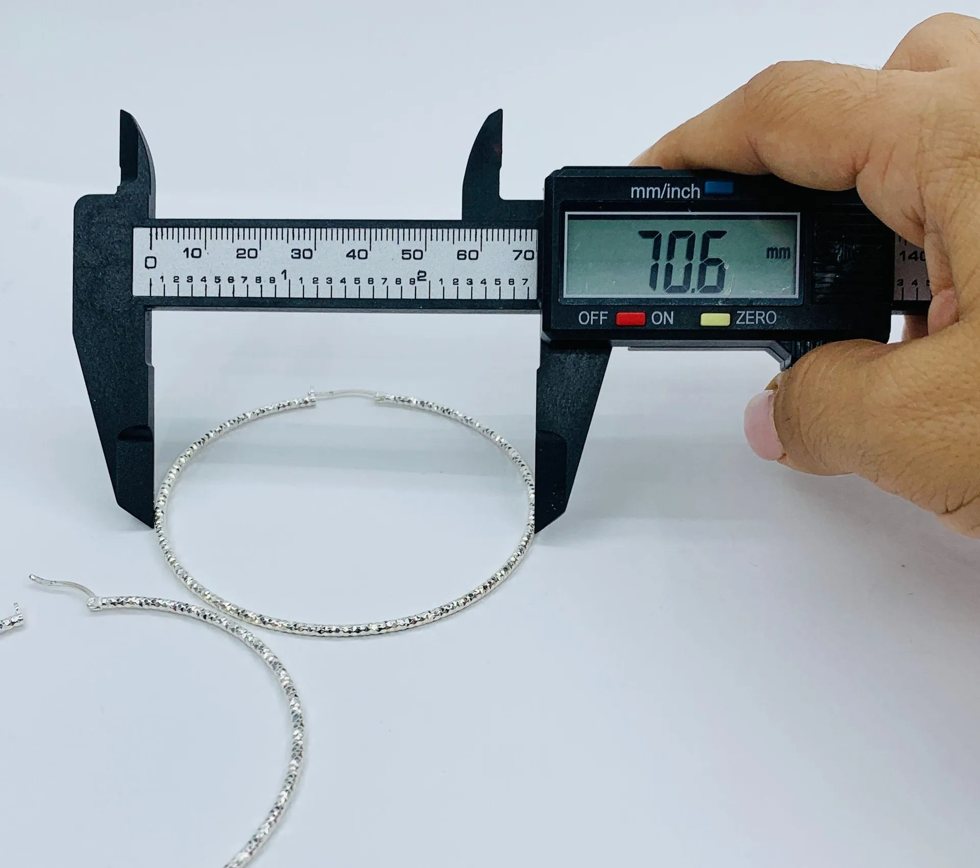 925 Sterling Silver Hoop Earrings Diamond - Image 7