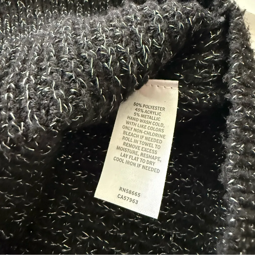 Treasure & Bond Peekaboo Black Sparkle Sweater size M - Image 8