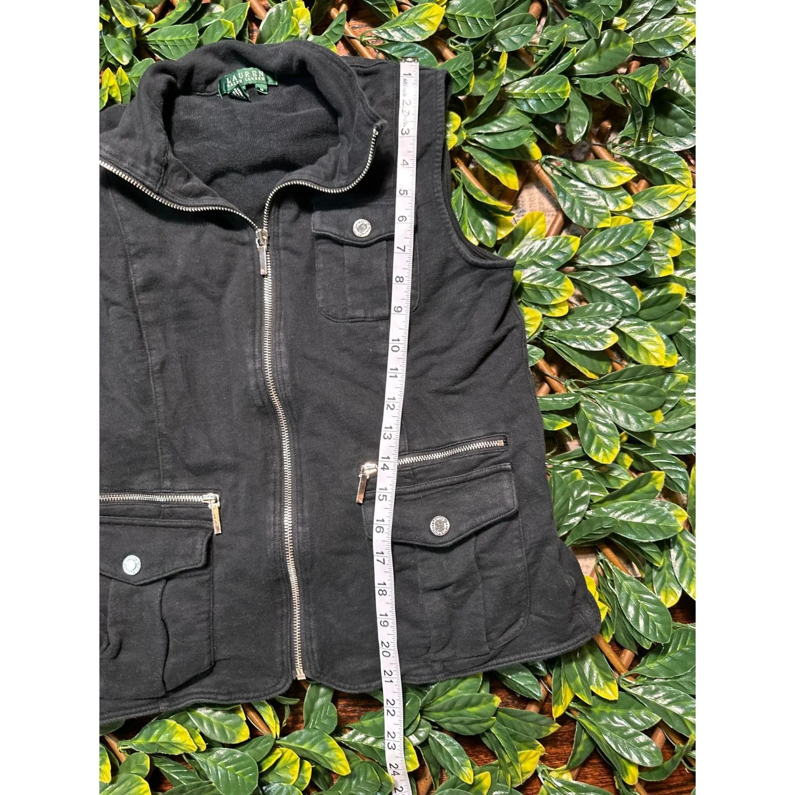 Ralph Lauren Black 100% Cotton Vest Size Medium - Image 5