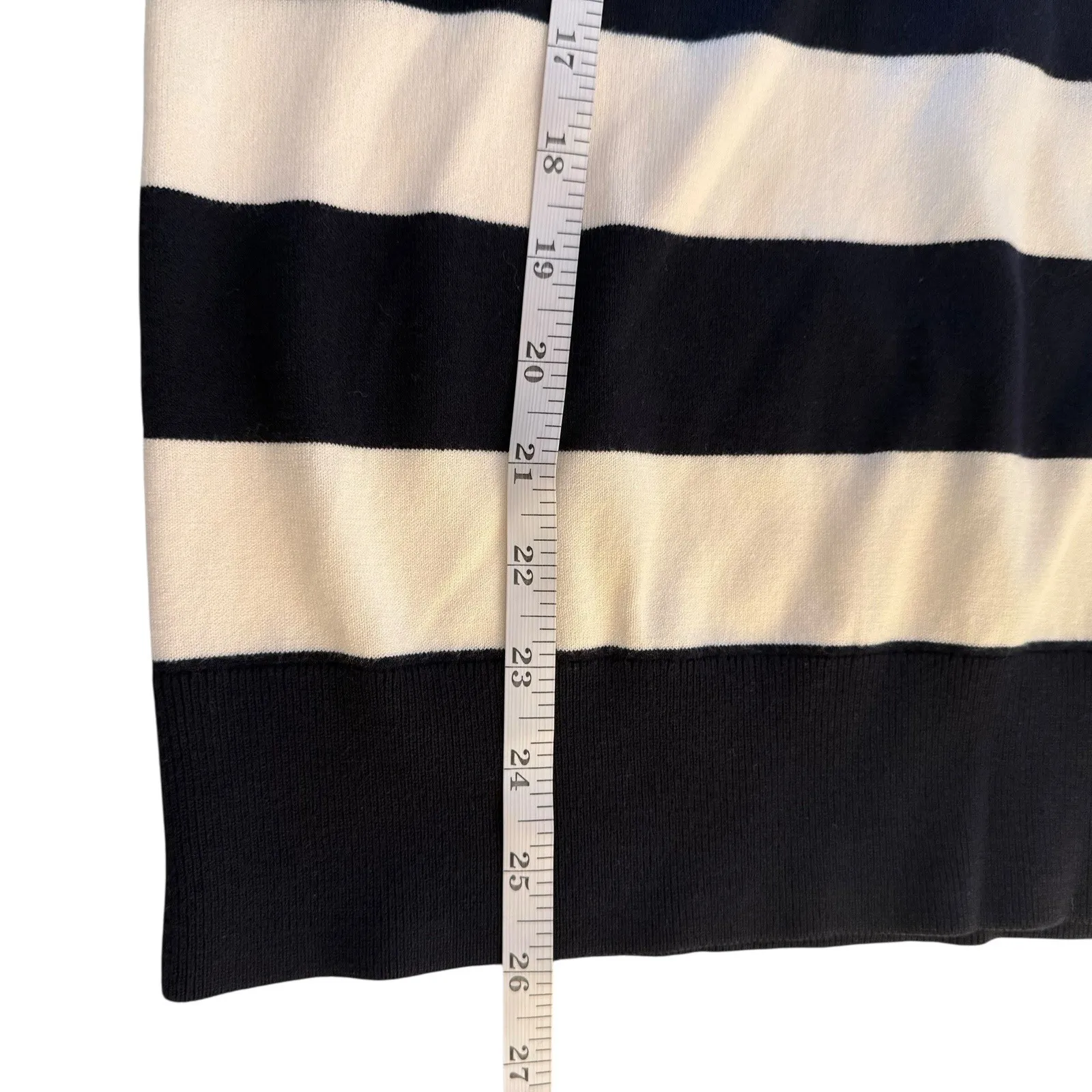 NWT Talbots Navy White Stripe Pullover Sweater Pleated Cuffs Nautical Coastal LG - Image 9