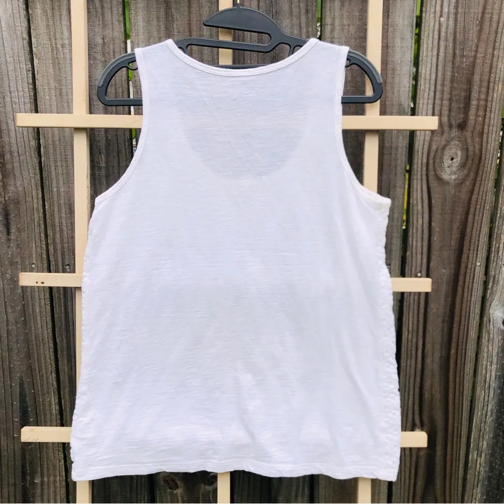 WHITE EYELET TANK top M - Image 4
