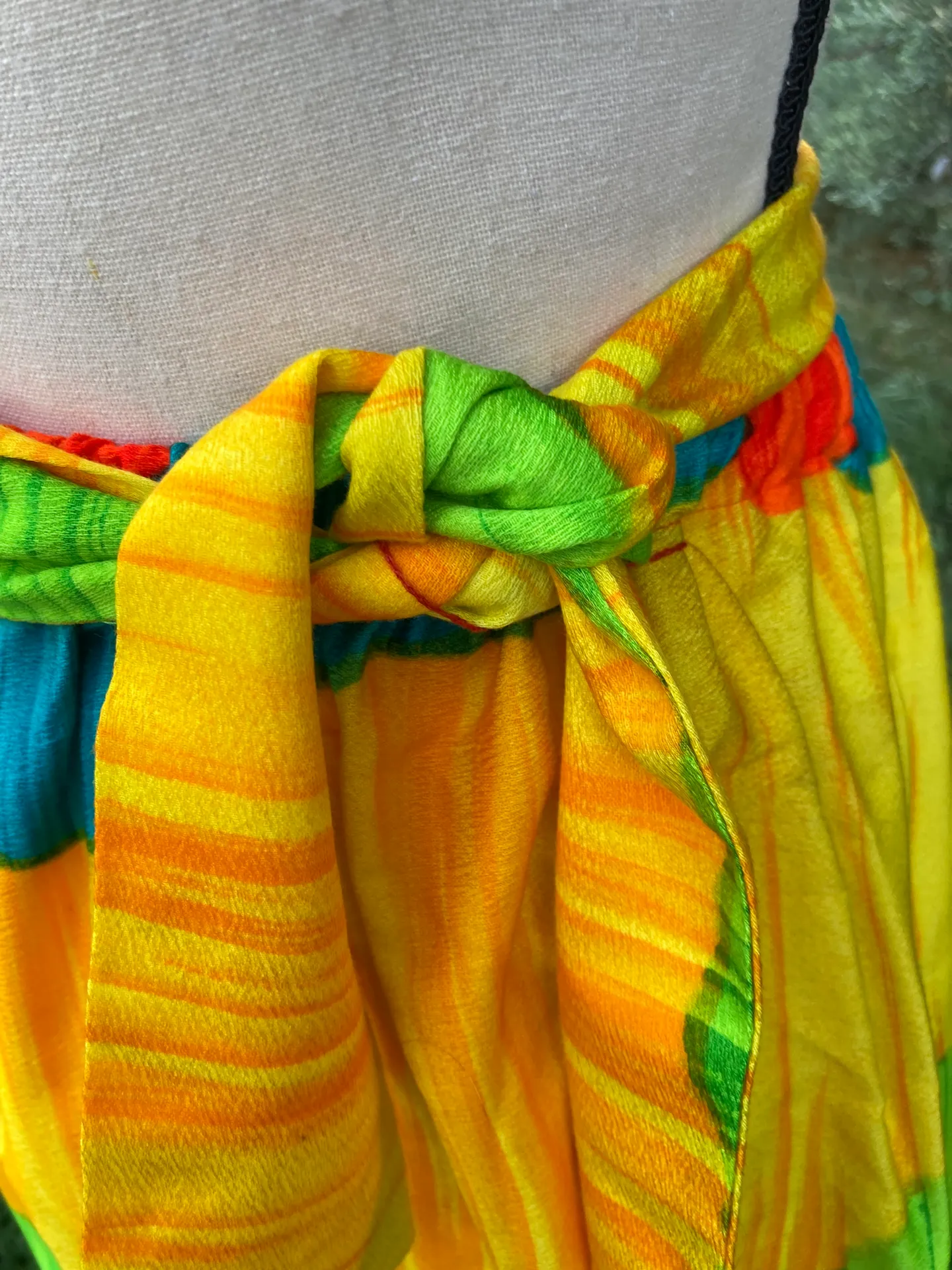 Vintage 70s 80s Alice Of California A Line Multicolor Ombré Maxi Skirt S Multiple - Image 7