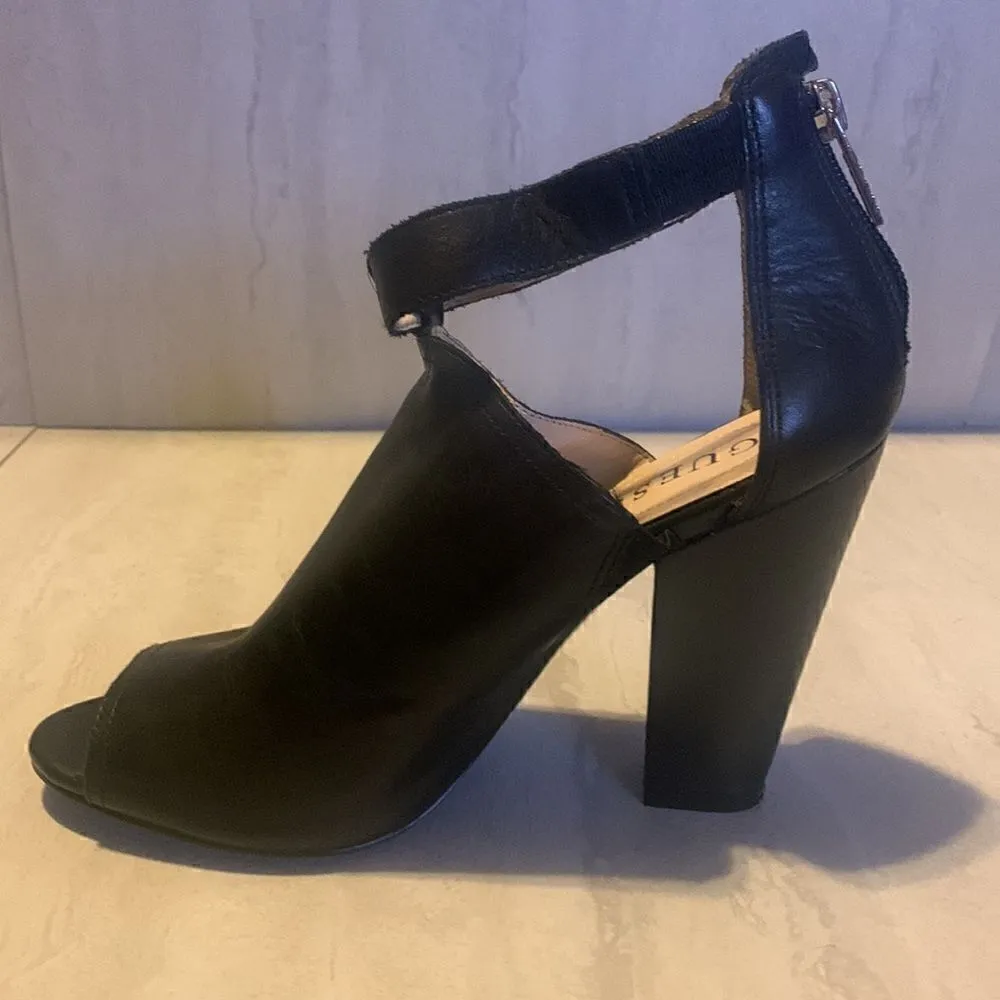 Guess Women's Black Platform Peep Toe High Heels Ankle Boots/Sandals , like new - Image 7