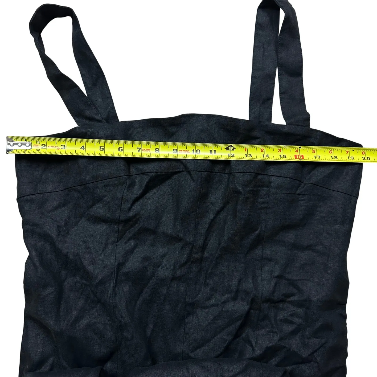 NWT Madewell Women's Black Squareneck Wide-Leg Jumpsuit 100% Linen Size 16 - Image 6