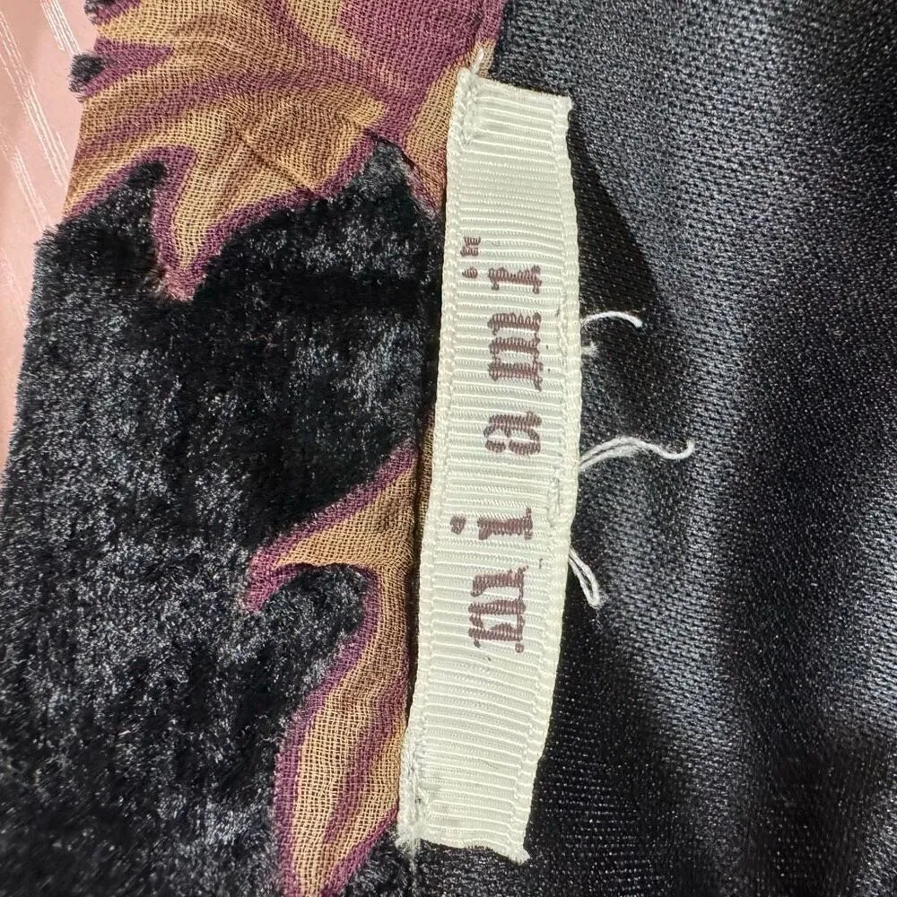 Miami by Francescas Black Velvet Floral High Low Skirt - Image 7