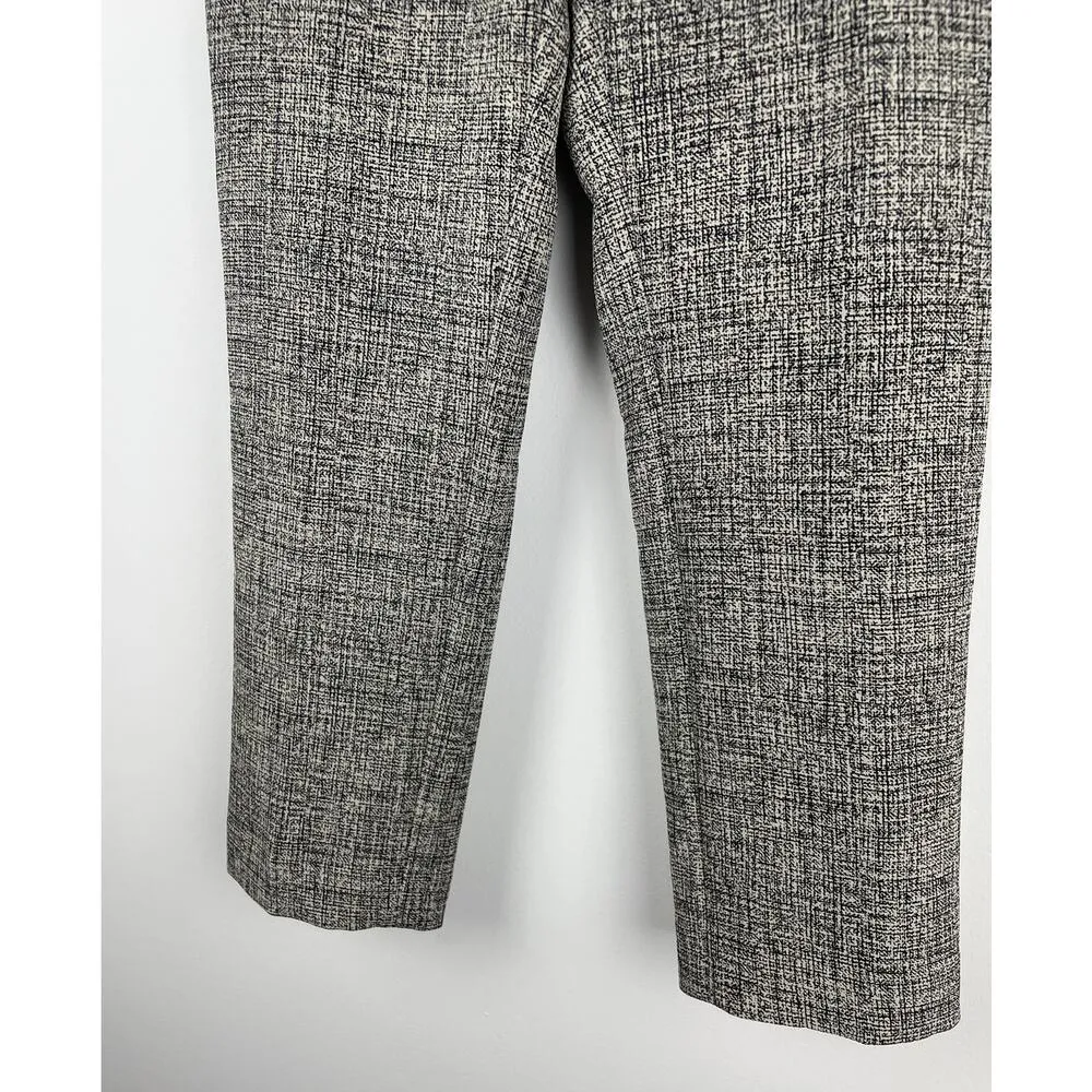Ann Taylor Petite Tapered Black/Cream Pattern Dress Pants - Size 4P - Image 2
