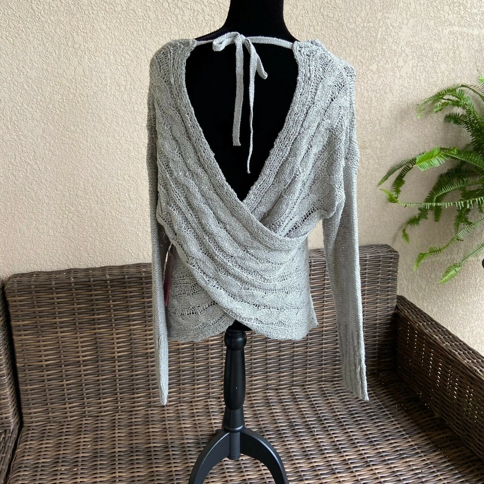 Silver‎ Wrap Sweater - Image 3