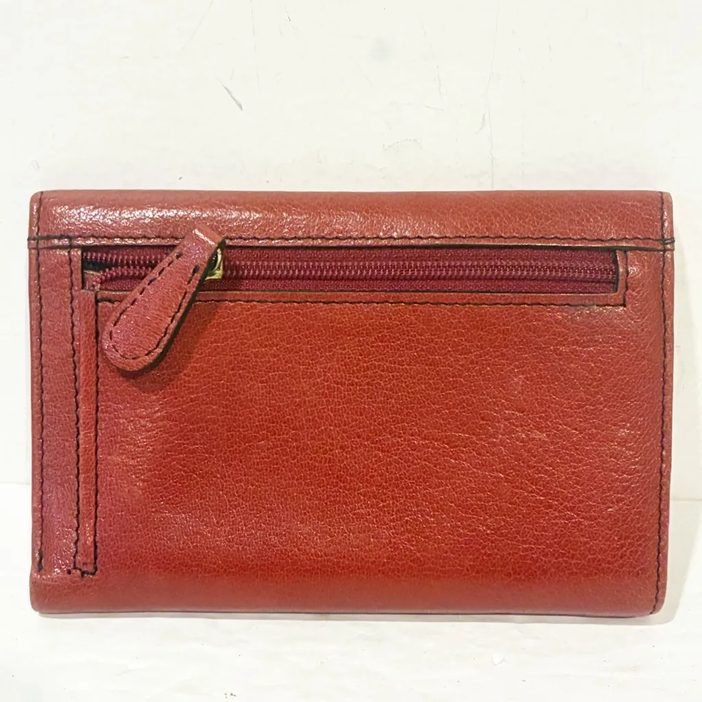 Brahmin Red Soft Leather BiFold Snap Multi Card Slot Wallet - Image 5