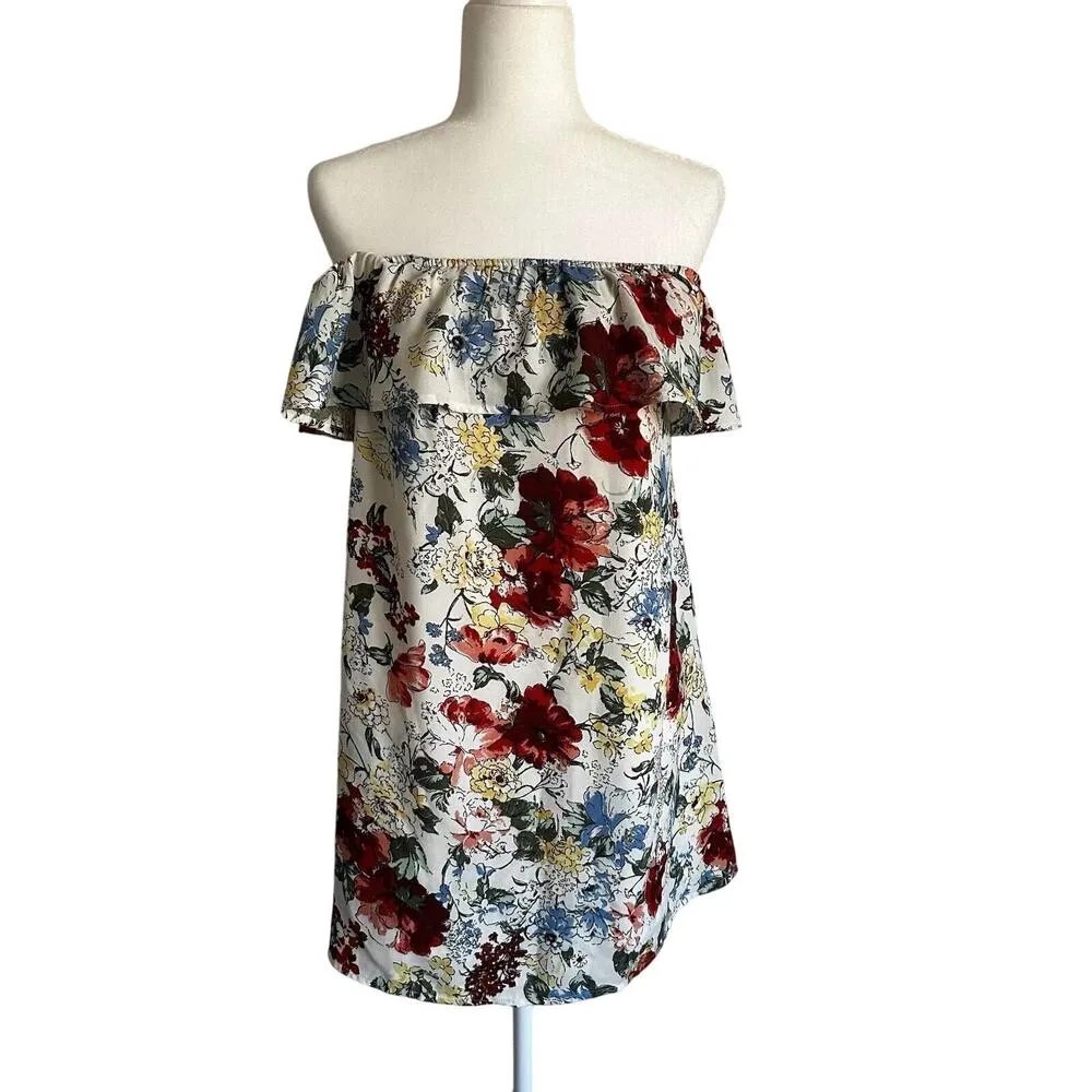 Abercrombie & Fitch Women's Strapless Floral Off the Shoulder Romantic Dress - S - Image 13