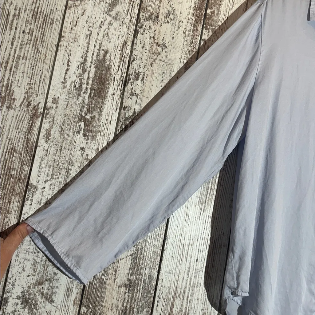 PINK Victoria’s Secret Silky Sleep Shine Long Pajama Set Hydrangea Blue Small - Image 5