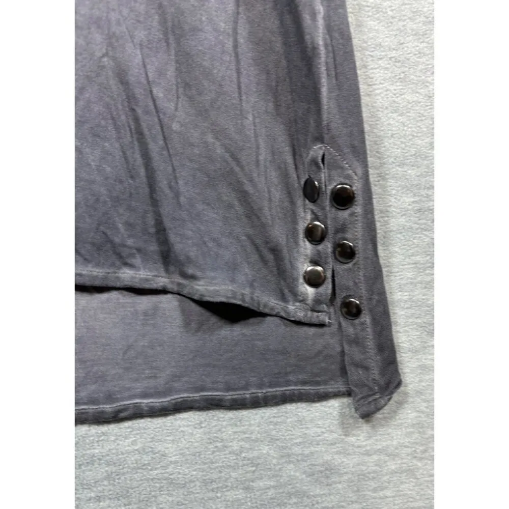 Simply Noelle Womens Tunic Top‎ L/XL Gray Roll Tab Sleeves Casual - Image 2