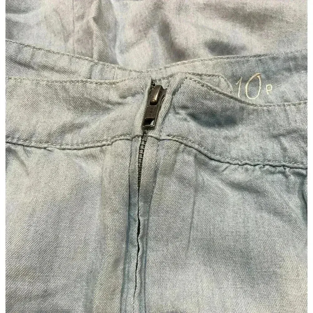 Ann Taylor LOFT Linen Denim Blend‎ Skirt Womens Size 10 Petite Blue Casual NWT - Image 6