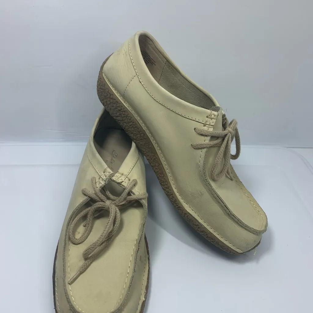Eddie Bauer Shoes Womens 9.5 Square Moc‎ Toe Oxford Chukka Low Bootie off white - Image 6