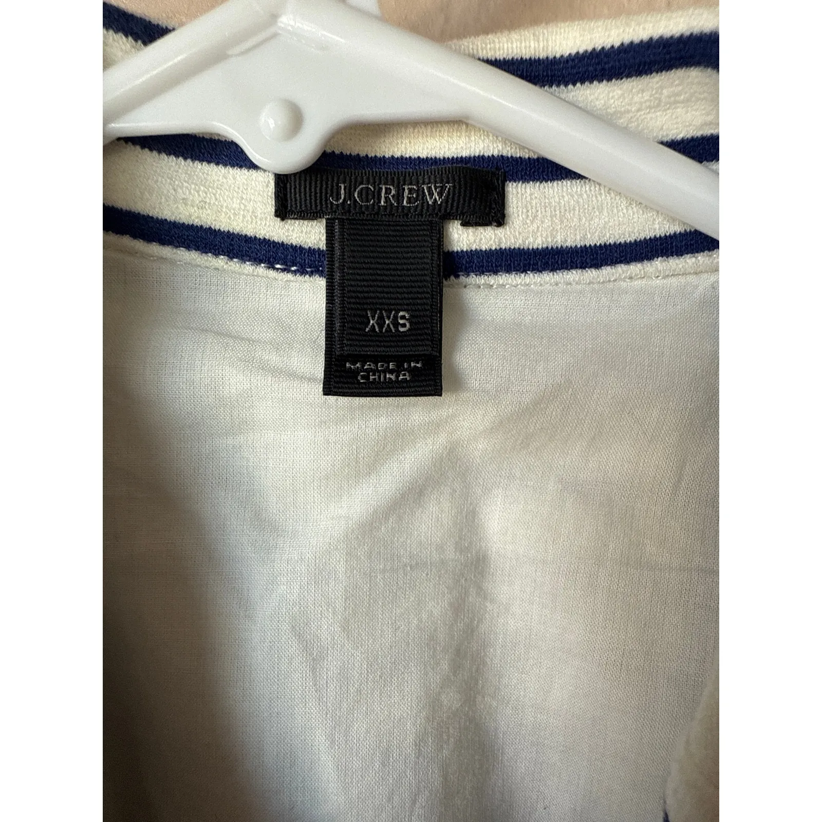 J.Crew striped navy cream long sleeve blazer size XX small - Image 3