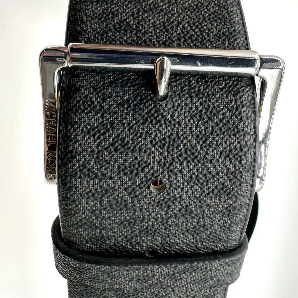 Michael Michael Kors Accessories Elastic Mk Logo Buckle Belt Black Size L/Xl New - Image 4