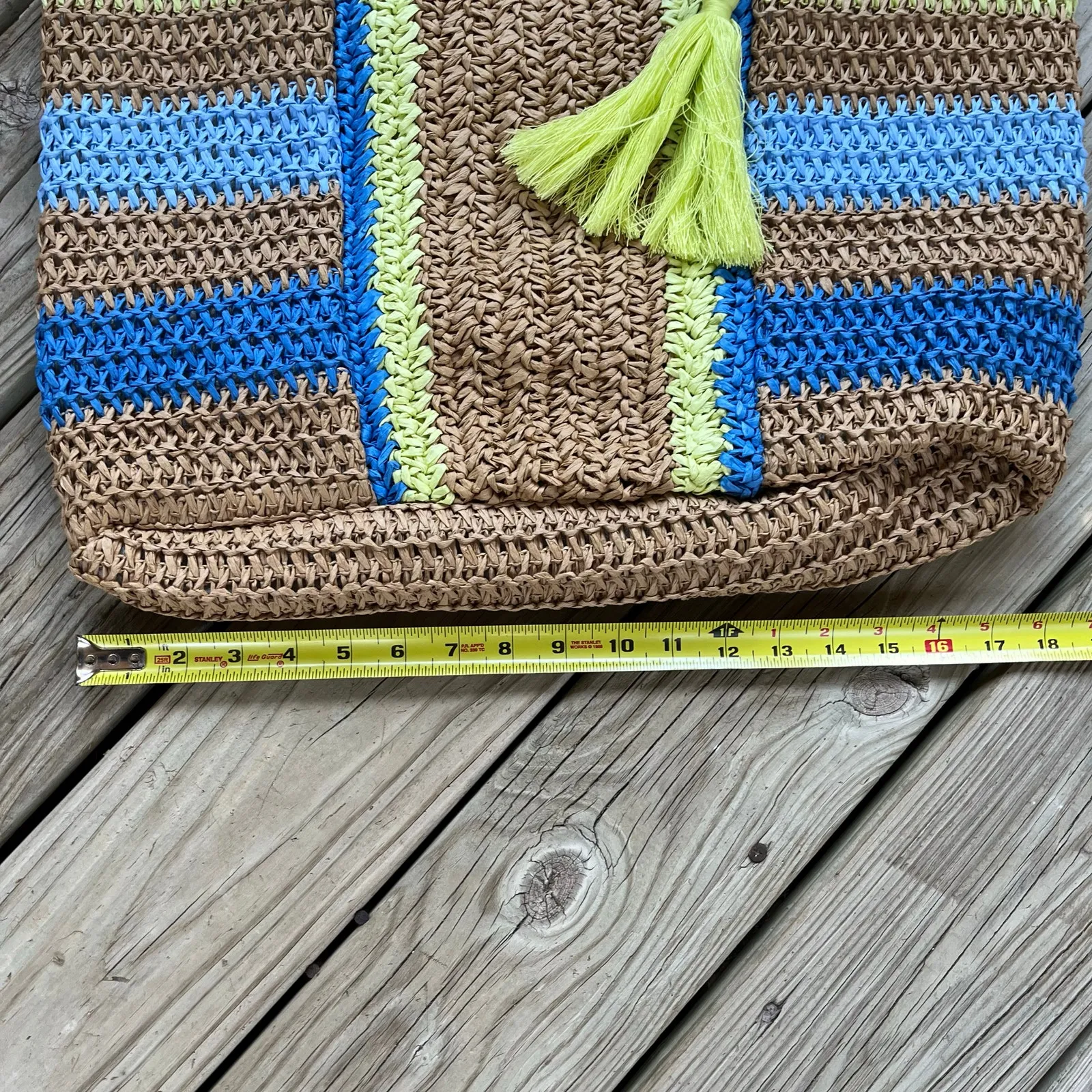 Shore Thing Women's Tan Raffia Straw Large Tote Bag NWOT Brown - Image 5