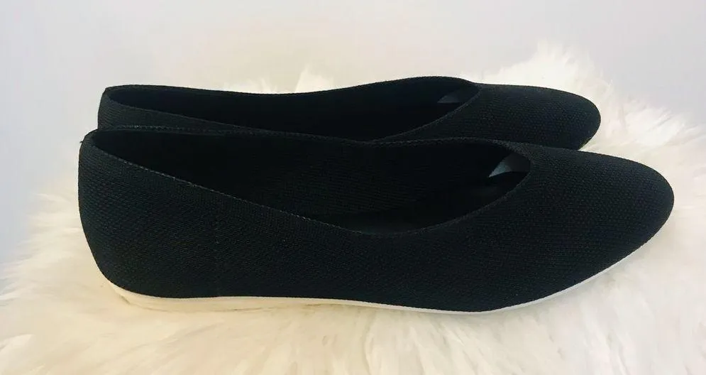 Sole Society Black Flats Knit Stretch Sz 6 - Image 3