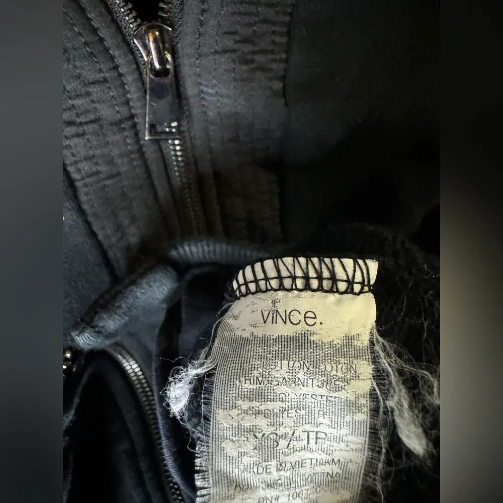 Vince Black Cotton Blend Full Zip Jacket - Image 5