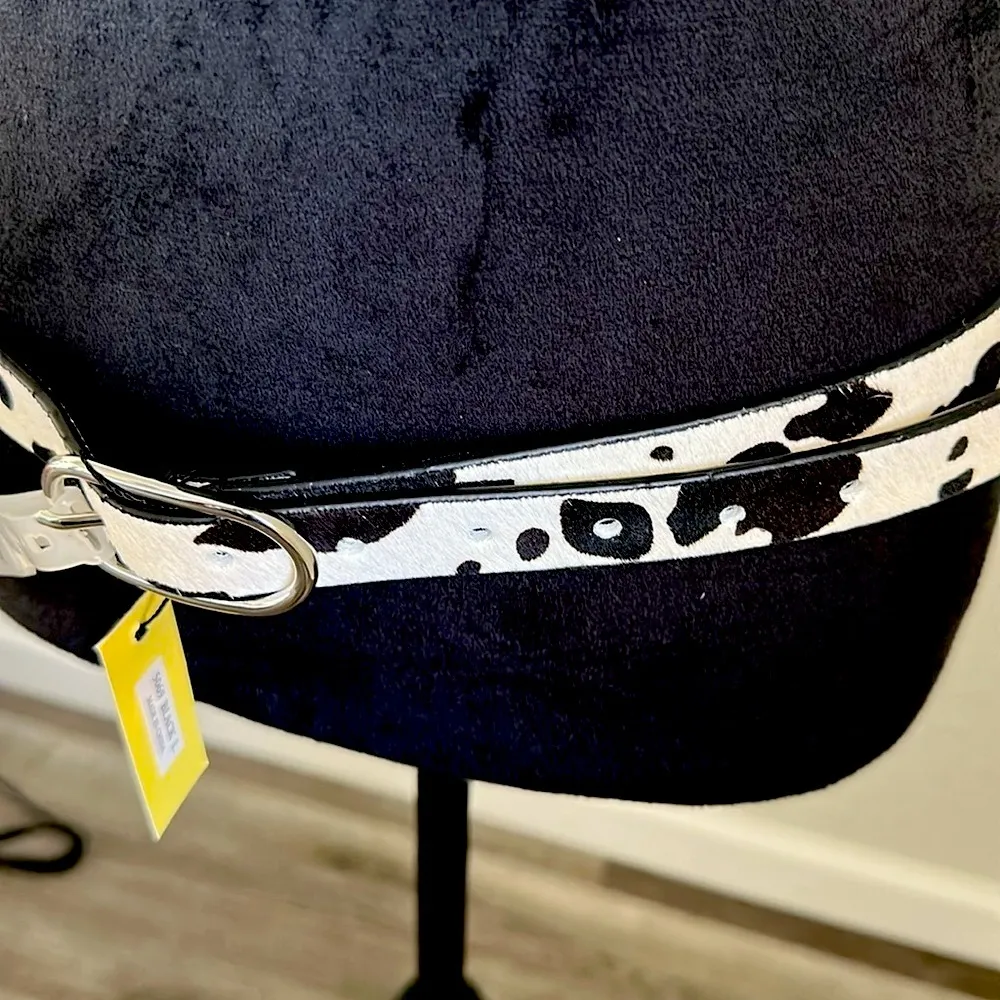 Stylish Black and White Women's Leather Belt - Image 2