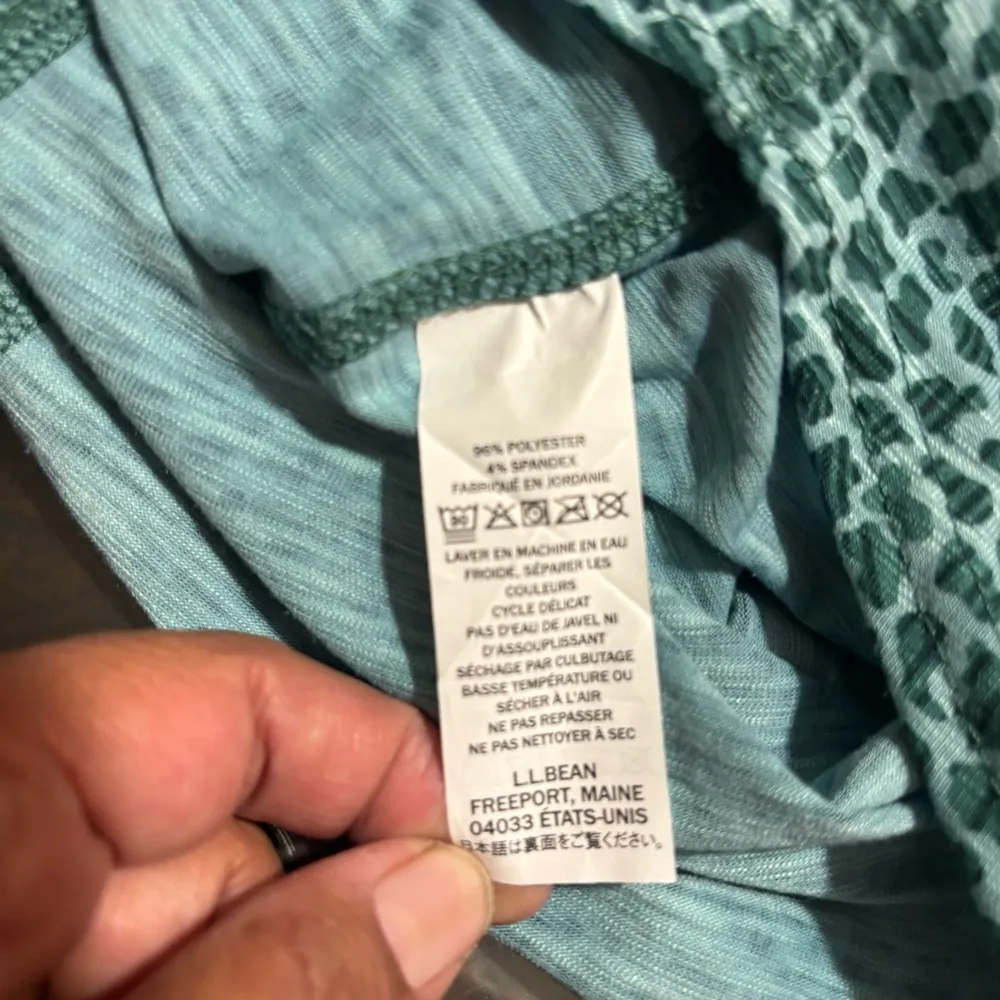 L.L. Bean‎ green animal print pull over V - Image 6