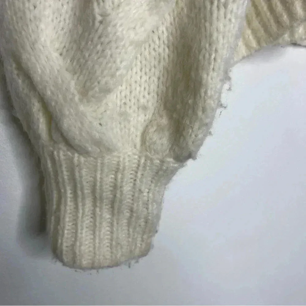 Madewell Somervell Modern Cable Turtleneck Sweater Size Small - Image 5