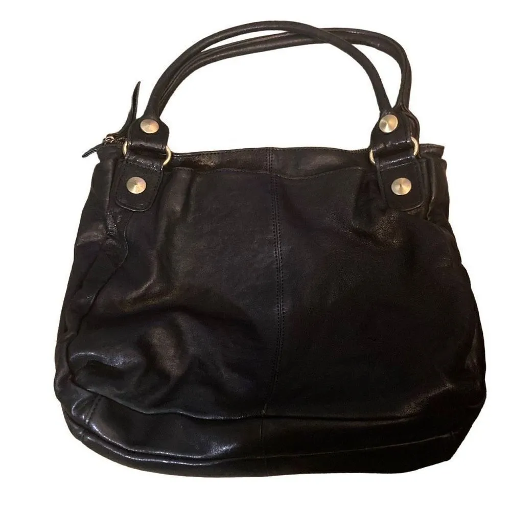 CHOCOLAT BLU Women’s Vegan Leather Handbag Black 10X4X12 Shoulder Bag Tote‎ - Image 2