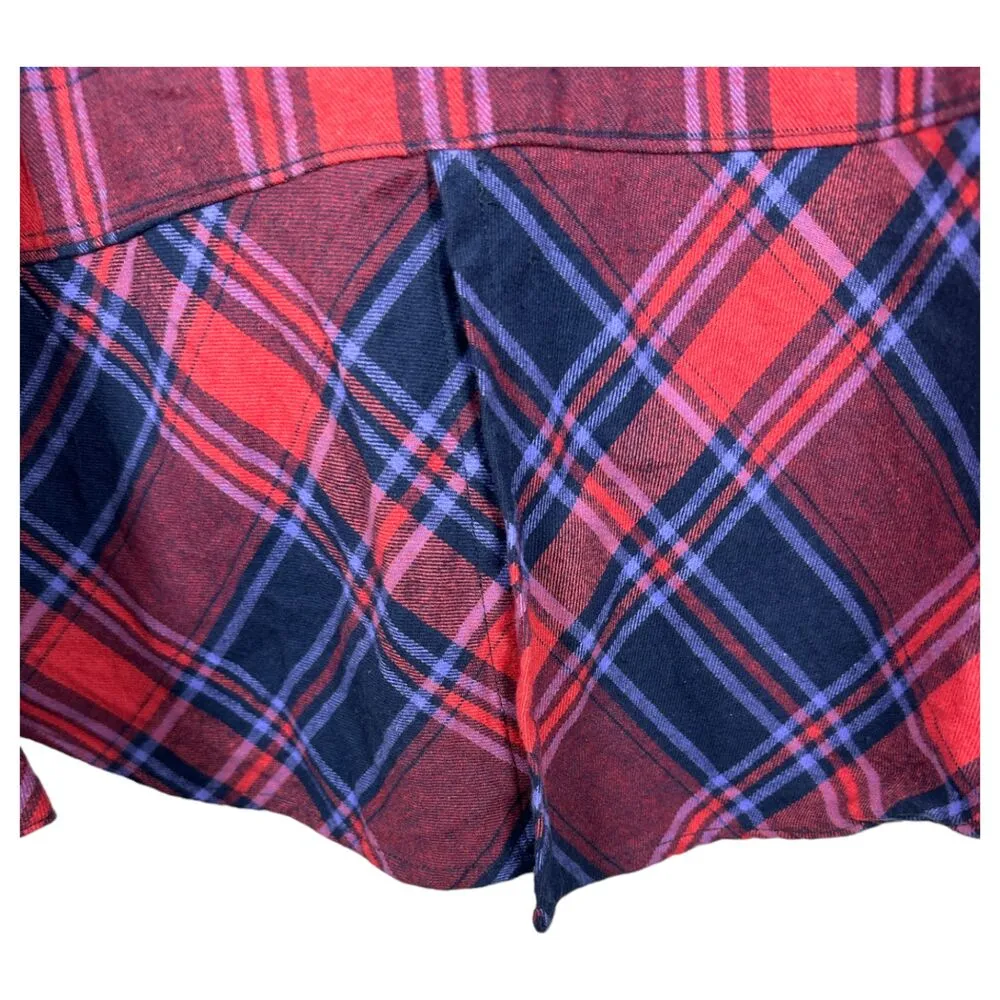 Bit & Bridle Pink Purple Blue Plaid Western Studded Embellished Shirt Women's 2X - Image 5