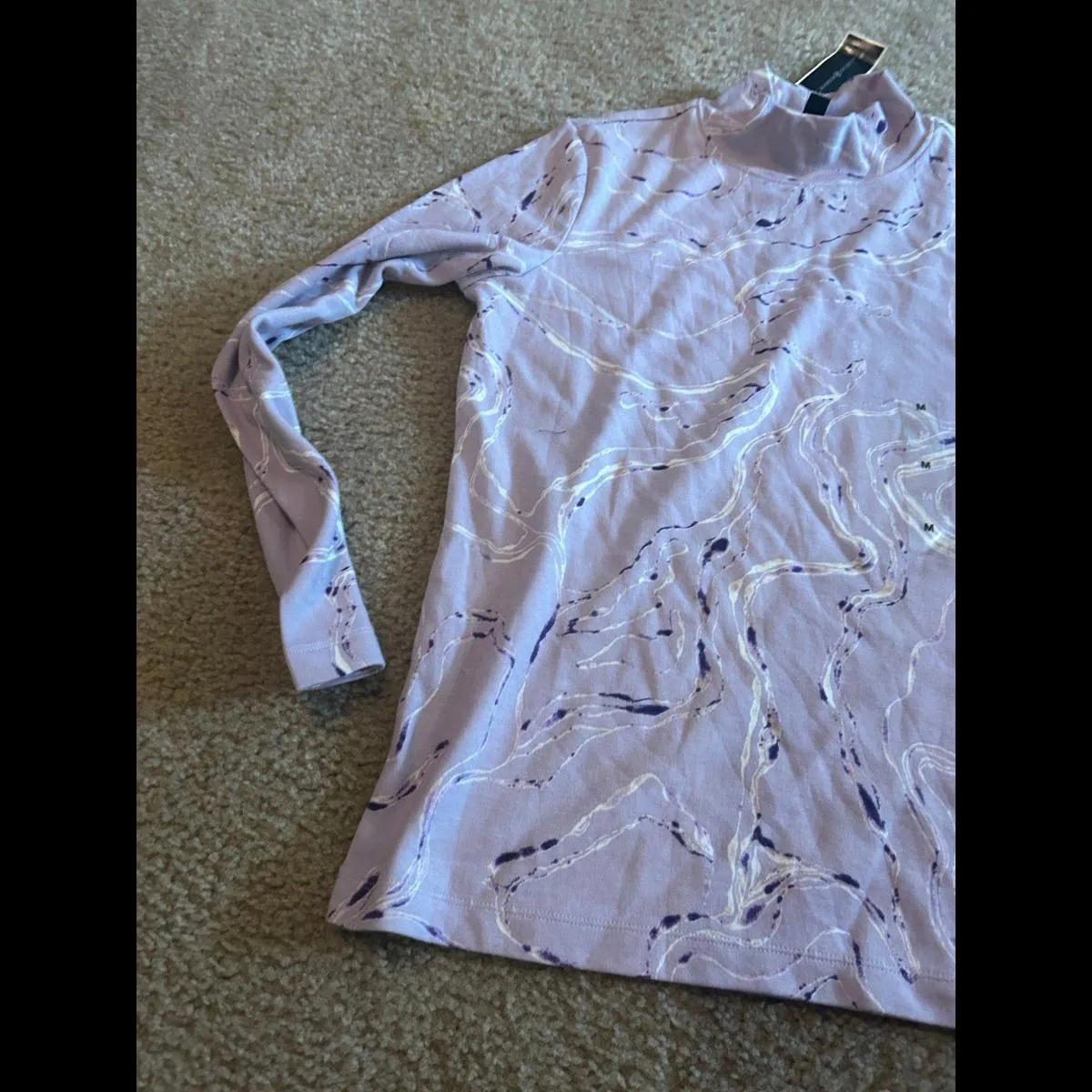 woman top longer neck top shirt fun colors medium Purple - Image 3