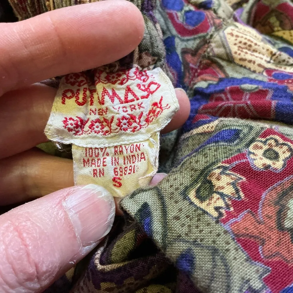 Vtg 90s earthy ethnic print culottes - Image 2