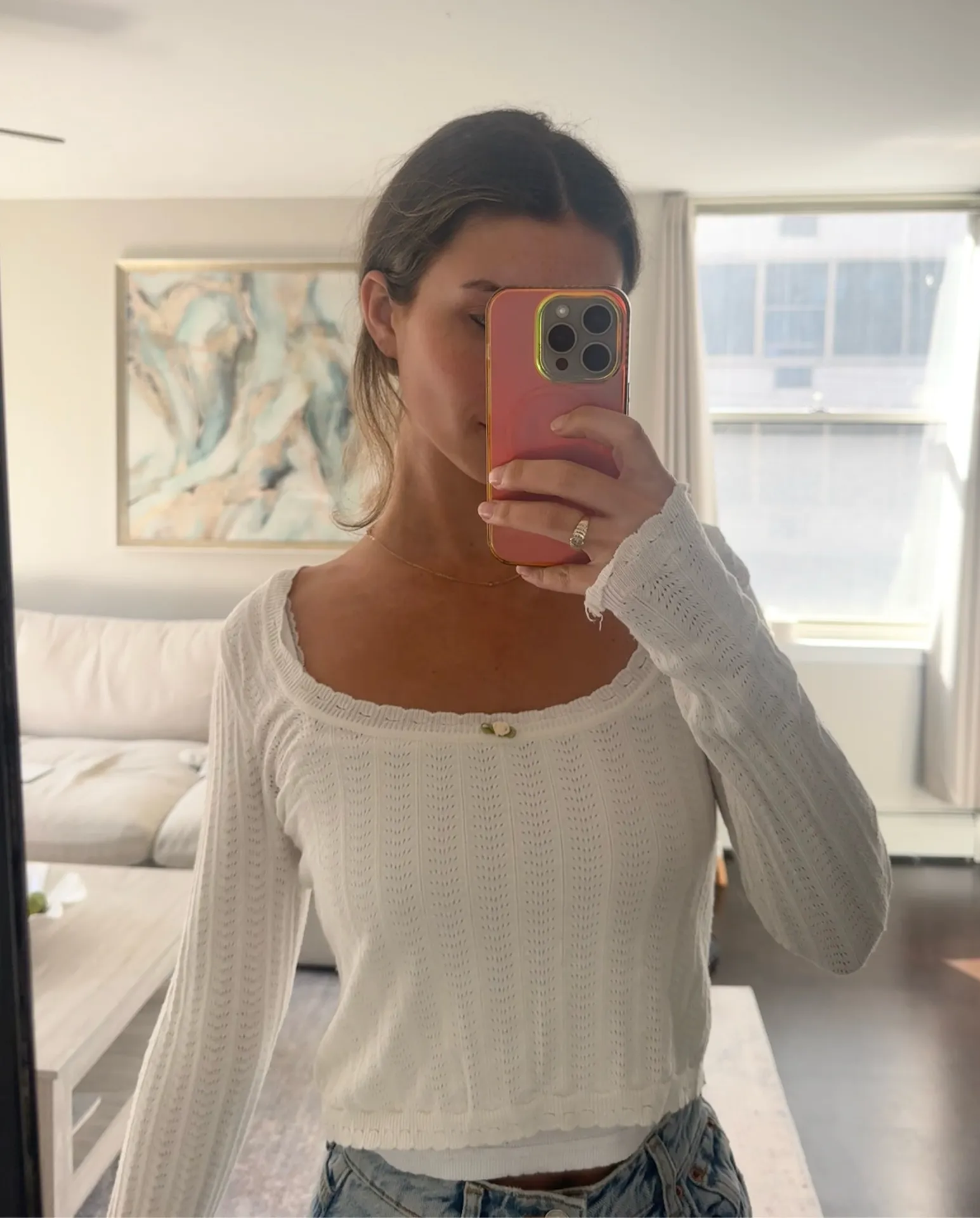 White Pacsun All Your Rose Crop Top  - Image 3